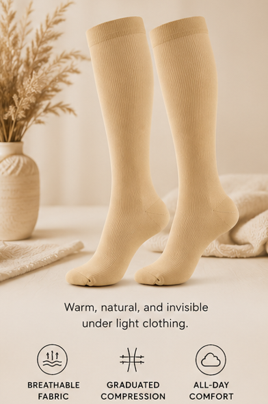 Kinclip™ Compression Socks (2 Pairs) — 20-30 mmHg Graduated Support